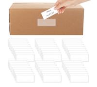Tecoloco 100 Piezas Porta Etiquetas Autoadhesivas 5,3 x 2,5 cm Bolsas Adhesivas de Plástico Transparente Etiquetas de Tarjetas de Índice Rectangulares para Etiquetado de Archivos Biblioteca Escolar