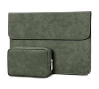 TECOOL 13 Pulgadas Funda Portátil Protectora, Funda Cuero para MacBook Air 13.6 2022 M2 / MacBook Air 13 2021 M1-2018, MacBook Pro 13 2022 M2 / 2020 M1-2016, Surface Pro, XPS/Matebook 13 Sleeve-Verde