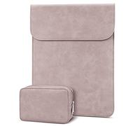 TECOOL Funda 13 Pulgadas Ordenador Portátil Cuero con Bolsa de Accesorios para 2018-2020 Macbook Air 13 A1932/A2337/A2179, Macbook Pro 13 A2238,12.3 Surface Pro,Huawei MateBook 13,DELL XPS 13, Rosa