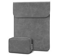TECOOL Funda 13 Pulgadas Ordenador Portátil Cuero con Bolsa de Accesorios para 2018-2020 Macbook Air 13 A1932/A2337/A2179, Macbook Pro 13 A2238,12.3 Surface Pro,Huawei MateBook 13,DELL XPS 13, Gris