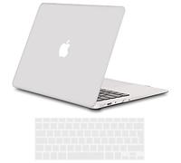 TECOOL Funda Compatible con MacBook Air 13,3 Pulgadas 2010-2017 (A1466 A1369), Carcasa de Plástico Ultrafina y Cubierta de Teclado en UE, Blanco Translúcido