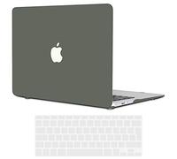 TECOOL Funda Compatible con MacBook Air 13,3 Pulgadas 2010-2017 (A1466 A1369), Carcasa de Plástico Ultrafina y Cubierta de Teclado en UE, Verde Militar