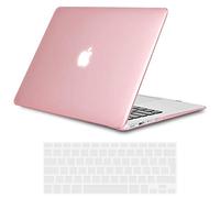 TECOOL Funda Compatible con MacBook Air 13,3 Pulgadas 2010-2017 (A1466 A1369), Carcasa de Plástico Ultrafina y Cubierta de Teclado en UE, Fucsia Cristal