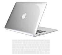 TECOOL Funda Compatible con MacBook Air 13,3 Pulgadas 2010-2017 (A1466 A1369), Carcasa de Plástico Ultrafina y Cubierta de Teclado en UE, Transparente Cristal