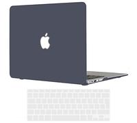 TECOOL Funda Compatible con MacBook Air 13,3 Pulgadas 2010-2017 (A1466 A1369), Carcasa de Plástico Ultrafina y Cubierta de Teclado en UE, Gris-Negro