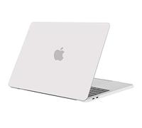 TECOOL Funda Compatible con MacBook Pro 15 Pulgadas 2019 2018 2017 2016 (A1990 A1707) con Touch Bar, Carcasa de Plástico Ultrafina, Blanco Translúcido