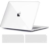 TECOOL Funda para 2020 2019 2018 MacBook Air 13 Pulgadas, M1 A2337 A2179 A1932 con Touch ID, Case Carcasa Protectora Dura de Plástico Brillante y Cubierta del Teclado Español, cristal claro