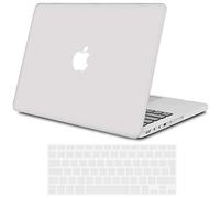TECOOL Funda para Antiguo MacBook Pro 13,3 Pulgadas Retina 2015 2014 2013 2012 (A1502 A1425), Carcasa de Plástico Ultrafina y Cubierta del Teclado UE, Translúcido Blanco