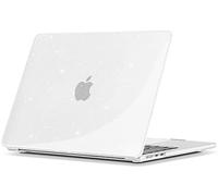TECOOL Funda para MacBook Air 13.6" M5 M4 M3 M2 Glitter Transparente | A3449 A3240 A3113 A2681, 2022-2026, Carcasa Rígida Fina, Snap-On, Acabado Brillante