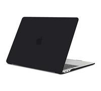 TECOOL Funda para MacBook Air M1 (A2337) y MacBook Air 13" Retina 2020 2019 2018 (A2179 A1932) con Touch ID, Carcasa de Plástico Ultrafina, Negro