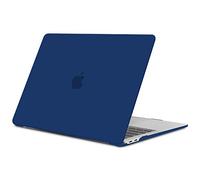 TECOOL Funda para MacBook Air M1 (A2337) y MacBook Air 13" Retina 2020 2019 2018 (A2179 A1932) con Touch ID, Carcasa de Plástico Ultrafina, Azul Marino