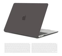 TECOOL Funda para MacBook Air M1 (A2337) y MacBook Air 13" Retina 2020 2019 2018 (A2179 A1932) con Touch ID, Carcasa de Plástico Ultrafina y Cubierta del Teclado UE, Gris Espacial