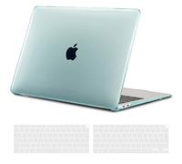 TECOOL Funda para MacBook Air M1 (A2337) y MacBook Air 13" Retina 2020 2019 2018 (A2179 A1932) con Touch ID, Carcasa de Plástico Ultrafina y Cubierta del Teclado UE, Verde Menta Cristal