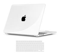 TECOOL Funda para MacBook Air M4 M3 M2 13,6 Pulgadas 2025 2024 2022 (A3240 A3113 A2681), Carcasa de Plástico Ultrafina y Cubierta del Teclado UE, Transparente Cristal