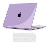 TECOOL Funda para MacBook Air M5 M4 M3 M2 13,6 Pulgadas 2026 2025 2024 2022 (A3449 A3240 A3113 A2681), Carcasa de Plástico Ultrafina y Cubierta del Teclado UE, Lila Cristal