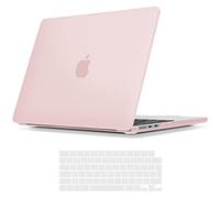 TECOOL Funda para MacBook Air M4 M3 M2 13,6 Pulgadas 2025 2024 2022 (A3240 A3113 A2681), Carcasa de Plástico Ultrafina y Cubierta del Teclado UE, Rosa Pálido