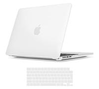 TECOOL Funda para MacBook Air M4 M3 M2 13,6 Pulgadas 2025 2024 2022 (A3240 A3113 A2681), Carcasa de Plástico Ultrafina y Cubierta del Teclado UE, Esmerilado Transparente