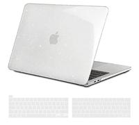 TECOOL Funda para MacBook Pro 13 2016-2022, M2 M1 A2338 A2289 A2251 A2159 A1989 A1706 Touch Bar, Carcasa Protectora Dura de Plástico Brillante y Cubierta del Teclado Español, Glitter Transparente