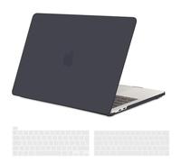 TECOOL Funda para MacBook Pro 13 Pulgadas 2016-2022 (M2 M1 A2338 A2289 A2251 A2159 A1989 A1706) con Touch Bar, Carcasa de Plástico Ultrafina y Cubierta del Teclado UE, Gris-Negro