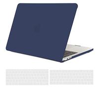 TECOOL Funda para MacBook Pro 13 Pulgadas 2016-2022 (M2 M1 A2338 A2289 A2251 A2159 A1989 A1706) con Touch Bar, Carcasa de Plástico Ultrafina y Cubierta del Teclado UE, Aazul Marino