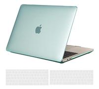 TECOOL Funda para MacBook Pro 13 Pulgadas 2016-2022 (M2 M1 A2338 A2289 A2251 A2159 A1989 A1706) con Touch Bar, Carcasa de Plástico Ultrafina y Cubierta del Teclado UE, Verde Menta Cristal