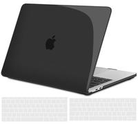 TECOOL Funda para MacBook Pro 13 Pulgadas 2016-2022 (M2 M1 A2338 A2289 A2251 A2159 A1989 A1706) con Touch Bar, Carcasa de Plástico Ultrafina y Cubierta del Teclado UE, Negro Brillante
