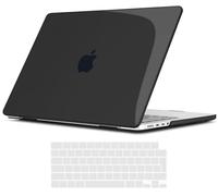TECOOL Funda para MacBook Pro 14 Pulgadas M4 M3 M2 M1 Pro/MAX 2021-2025 (A3401 A3185 A3112 A2992 A2918 A2779 A2442), Carcasa de Plástico Ultrafina y Cubierta del Teclado UE, Negro Brillante