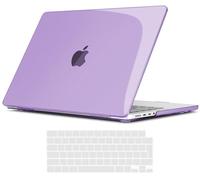 TECOOL Funda para MacBook Pro 14 Pulgadas M5 M4 M3 M2 M1 Pro MAX 2021-2026, Carcasa de Plástico Ultrafina y Cubierta del Teclado UE, Lila Cristal