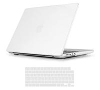TECOOL Funda para MacBook Pro 14 Pulgadas M5 M4 M3 M2 M1 Pro MAX 2021-2026, Carcasa de Plástico Ultrafina y Cubierta del Teclado UE, Transparente Esmerilado