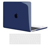 TECOOL Funda para MacBook Pro 15 Pulgadas 2019 2018 2017 2016 (A1990 A1707) con Touch Bar, Carcasa de Plástico Ultrafina y Cubierta del Teclado UE, Azul Marino Cristal