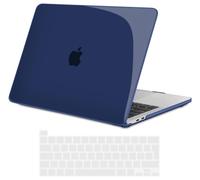 TECOOL Funda para MacBook Pro 16 Pulgadas 2019 (A2141) con Touch Bar, Carcasa de Plástico Ultrafina y Cubierta del Teclado UE, Azul Marino Cristal