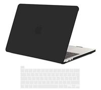 TECOOL Funda para MacBook Pro 16 Pulgadas 2020 2019 con Touch Bar, Modelo A2141, Carcasa Protectora Dura de Plástico Mate y Cubierta del Teclado Español, negro