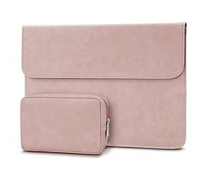 TECOOL - Funda para Ordenador portátil, 13 Pulgadas, Piel sintética, Bolsa y Funda para 2022, 2024, MacBook Air 13,6 M3 M2, 2018-2020 MacBook Air 13 M1, 2016-2022 MacBook Pro 13 M1 M2 - Rosa