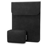 TECOOL Funda Portátil 13.3 Pulgadas,Funda Impermeable Cuero para Macbook Air/Pro 13 2022 M2 M1 2020-2012,2021 2023 MacBook Pro 14 M3 M2 M1,12.9 iPad Pro,Surface Laptop,Matebook D14 Sleeve-Negro