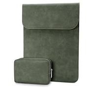 TECOOL Funda Portátil 13.3 Pulgadas,Funda Impermeable Cuero para Macbook Air/Pro 13 2022 M2 M1 2020-2012,2021 2023 MacBook Pro 14 M3 M2 M1,12.9 iPad Pro,Surface Laptop Sleeve-Verde