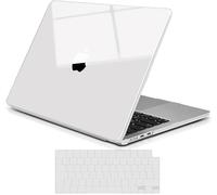 TECOOL Premium Funda para MacBook Air M5 M4 M3 M2 13,6 Pulgadas 2026 2025 2024 2022 (A3449 A3240 A3113 A2681), Carcasa de Plástico Ultrafina y TPU Cubierta de Teclado UE, Transparente Brillante