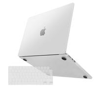TECOOL Premium Funda para MacBook Air M4 M3 M2 13,6 Pulgadas 2025 2024 2022 (A3240 A3113 A2681), Carcasa de Plástico Ultrafina y TPU Cubierta de Teclado UE, Transparente Esmerilado