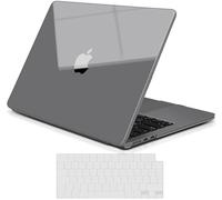 TECOOL Premium Funda para MacBook Air M5 M4 M3 M2 13,6 Pulgadas 2026 2025 2024 2022 (A3449 A3240 A3113 A2681), Carcasa de Plástico Ultrafina y TPU Cubierta de Teclado UE, Gris Espacial Brillante