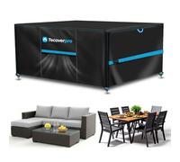 Tecoverpro Funda Mesa Exterior Impermeable con Tela Oxford 420D 180 * 120 * 74CM con Salidas de Aire y Cinta reparadora para roturas | Funda Muebles Exterior Impermeable | Fundas Muebles Jardin