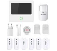TECPEAK Sistema de Alarma Doméstica Inalámbrica, Alarma Casa WiFi/GSM/4G con Seguridad Sirena Proporciona un Modo Altamente Eficaz para Proteger tu hogar y Oficina (S1-White)
