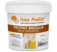 TECPINT MASILLA PARED de Tecno Prodist - 1 Kg (BLANCA) Masilla de relleno pared - Pasta Tapagrietas para reparar o tapar fisuras - Lista para usar - Calidad Profesional