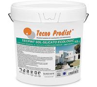 TECPINT SOL-SILICATO ECOLOGIC de Tecno Prodist (15 Litros) Pintura al silicato mineral exterior e interior al agua, 100% Natural. Paredes y Techos, Transpirable - Sin olor (BLANCO MATE)