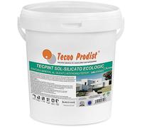 TECPINT SOL-SILICATO ECOLOGIC de Tecno Prodist (7,5 Litros) Pintura al silicato mineral exterior e interior al agua, 100% Natural. Paredes y Techos, Transpirable - Sin olor (BLANCO MATE)