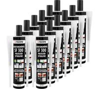 TECPO 12 morteros de inyección SF 300 ml, incluye mezclador estático para mortero de vebundsmortel, pegamento de ancla, para interior y exterior, para fijación de materiales de construcción sólidos y