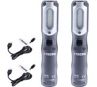 TECPO 2 lámparas de taller con batería, 300 lúmenes, LED, IP54