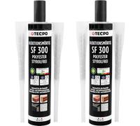 TECPO 2 morteros de inyección SF 300 ml, incluye mezclador estático para mortero de vebundsmortel, pegamento de ancla, para interior y exterior, para fijación de materiales de construcción sólidos y