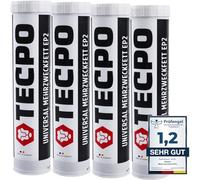 TECPO - 4 x Grasa universal multiusos 400 g - Cartucho de grasa de litio, grasa universal, lubricación de coche, resistente al agua