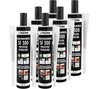 TECPO 6 morteros de inyección SF 300 ml, incluye mezclador estático para mortero de vebundsmortel, pegamento de ancla, para interior y exterior, para fijación de materiales de construcción sólidos y