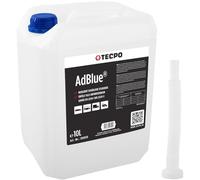 TECPO AdBlue - Solución de urea SCR para limpieza de gases de escape Ad Blue con embudo, bidón y boquilla diésel TDI con manguera de llenado para coche, camión, coche