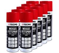 TECPO Grasa en aerosol blanco 10 x 400 ml Grasa lubricante White Grease blanco spray de grasa con alto efecto de arrastre alta carga de presión para componentes móviles, protección contra la corrosión